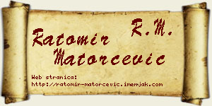 Ratomir Matorčević vizit kartica